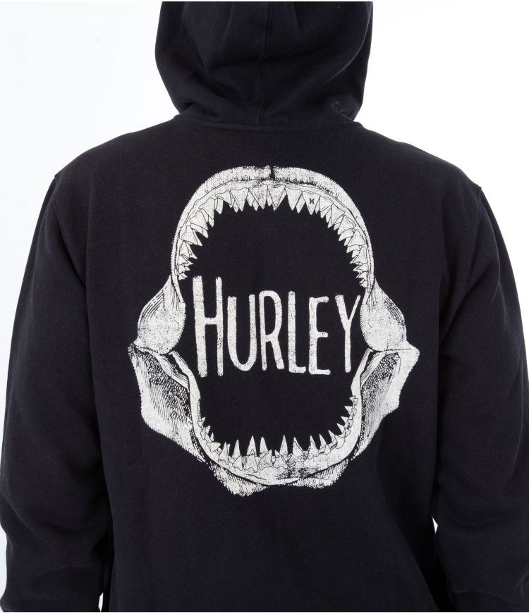 Hurley Hoodie Full Zip Oceancare Back Print Schwarz | 78COQBFAW