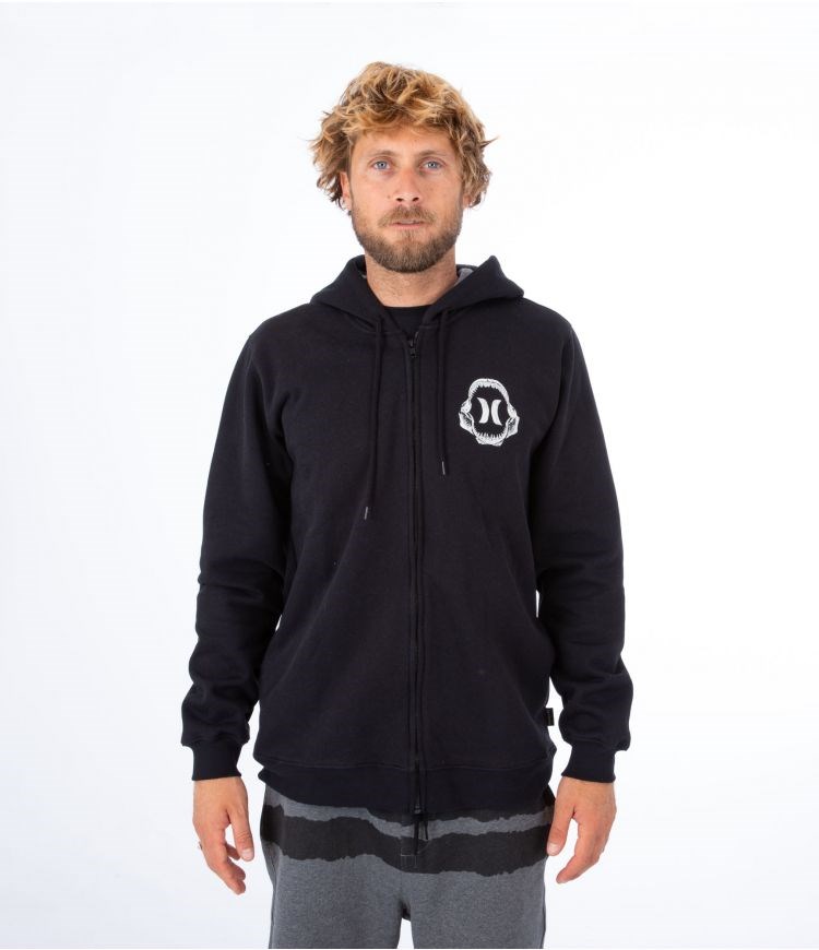 Hurley Hoodie Full Zip Oceancare Back Print Schwarz | 78COQBFAW