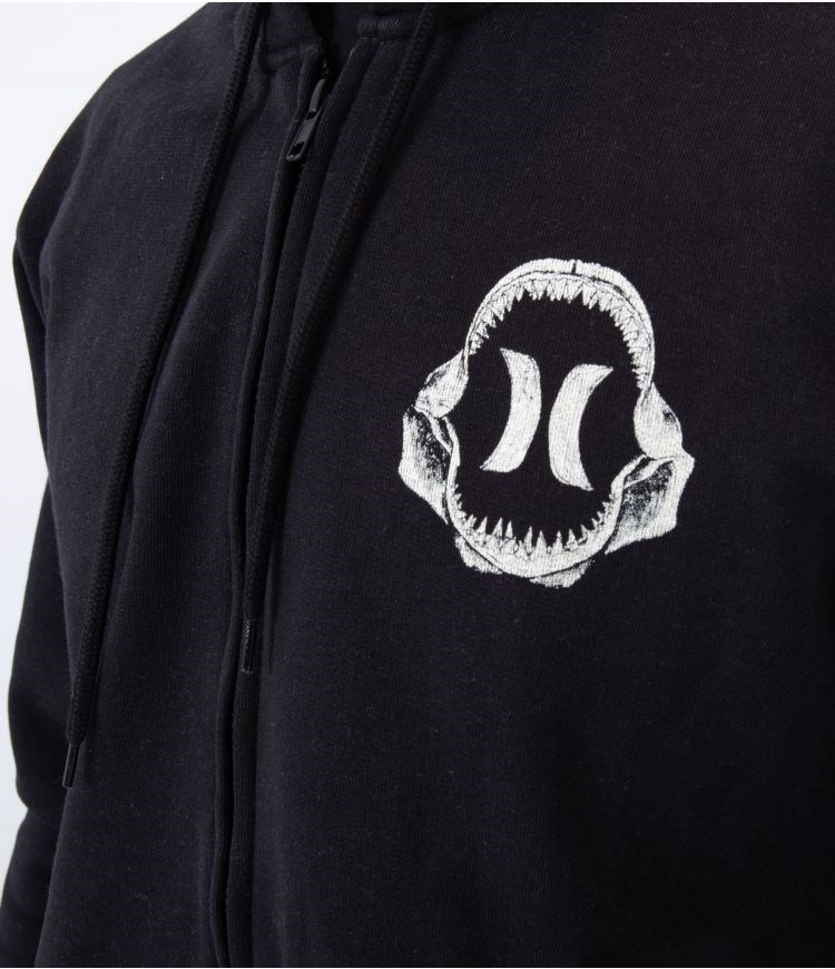 Hurley Hoodie Full Zip Oceancare Back Print Schwarz | 78COQBFAW