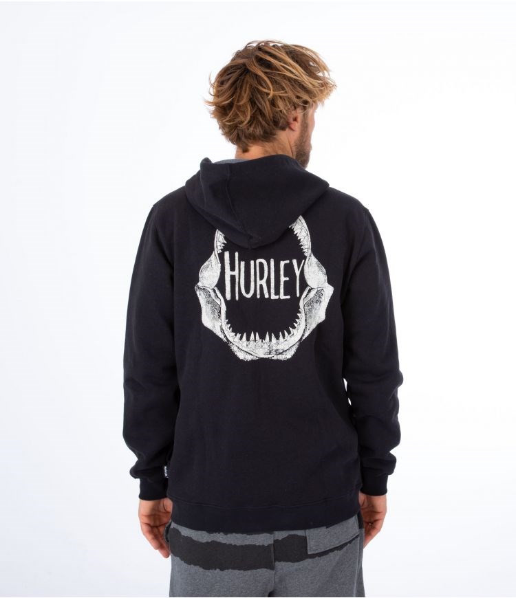 Hurley Hoodie Full Zip Oceancare Back Print Schwarz | 78COQBFAW