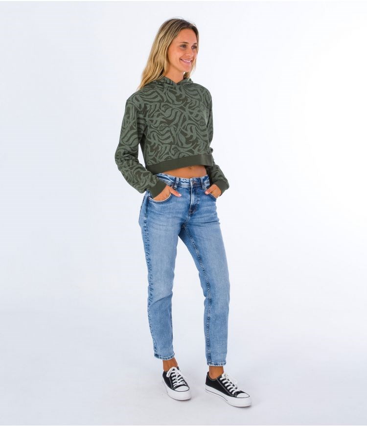 Hurley Hoodie Ocencare Full Print Olivgrün | 93NJOMETD