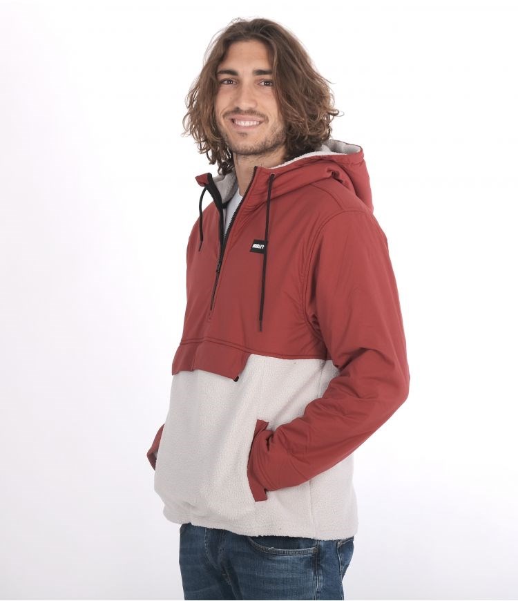 Hurley Hudson Burrrito Anorak Sweatshirts And Hoodies Redstone | 06ULFNQSA