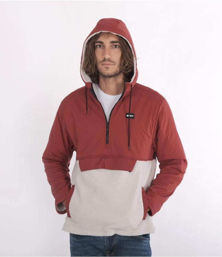 Hurley Hudson Burrrito Anorak Sweatshirts And Hoodies Redstone | 06ULFNQSA