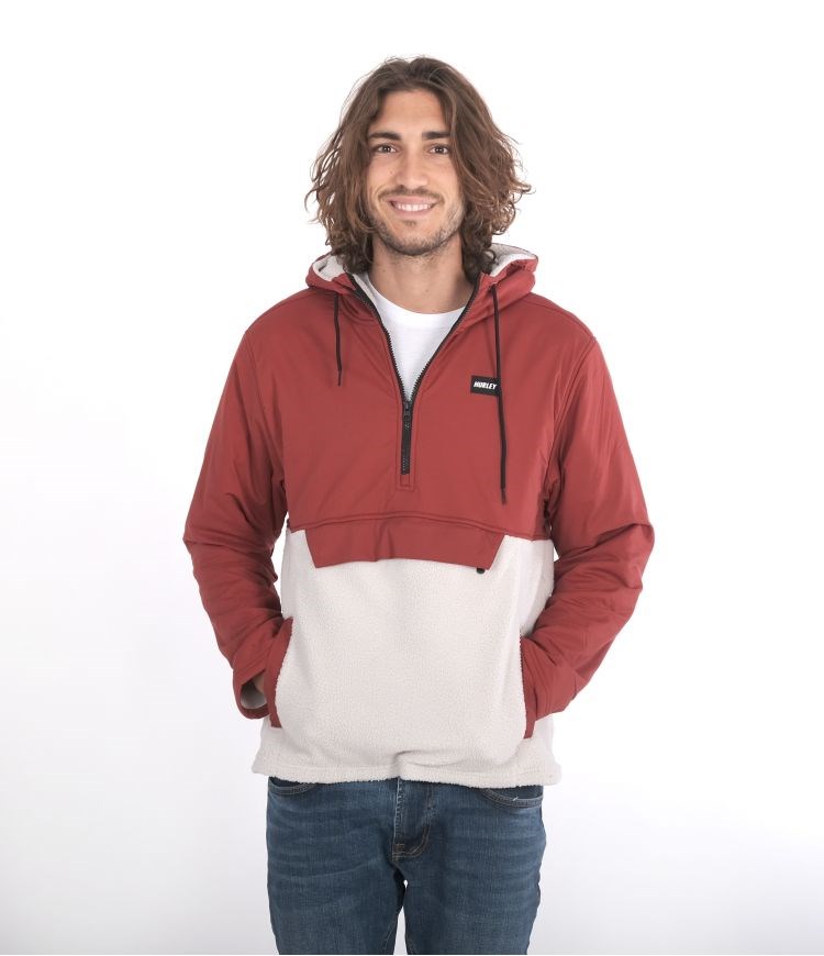 Hurley Hudson Burrrito Anorak Sweatshirts And Hoodies Redstone | 06ULFNQSA