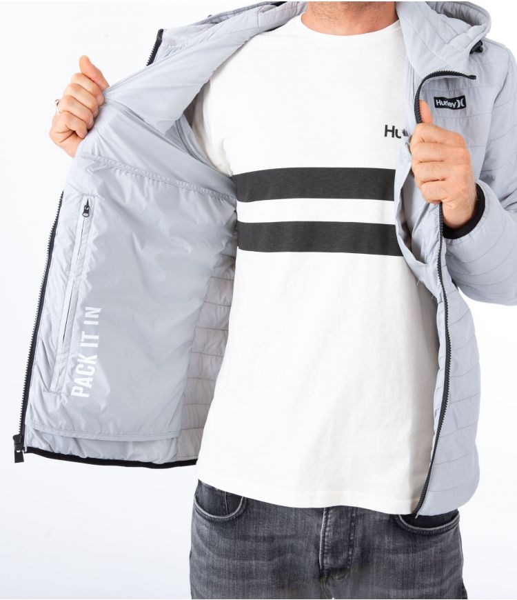 Hurley Jacket Packable Balsam Hellgrau | 41JAFWUVT