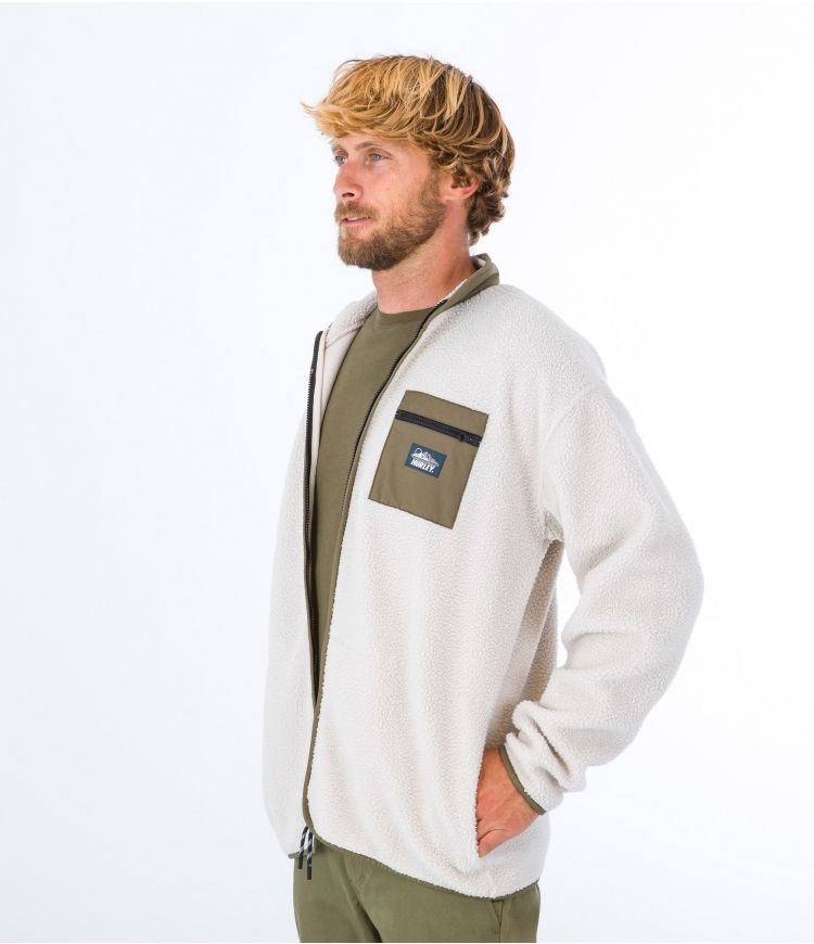 Hurley Jacket Sherpa Boulder Burrito Bone | 12JPLXRSN