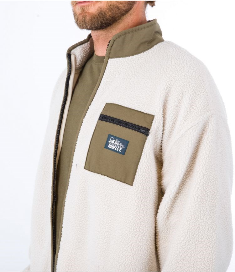Hurley Jacket Sherpa Boulder Burrito Bone | 12JPLXRSN