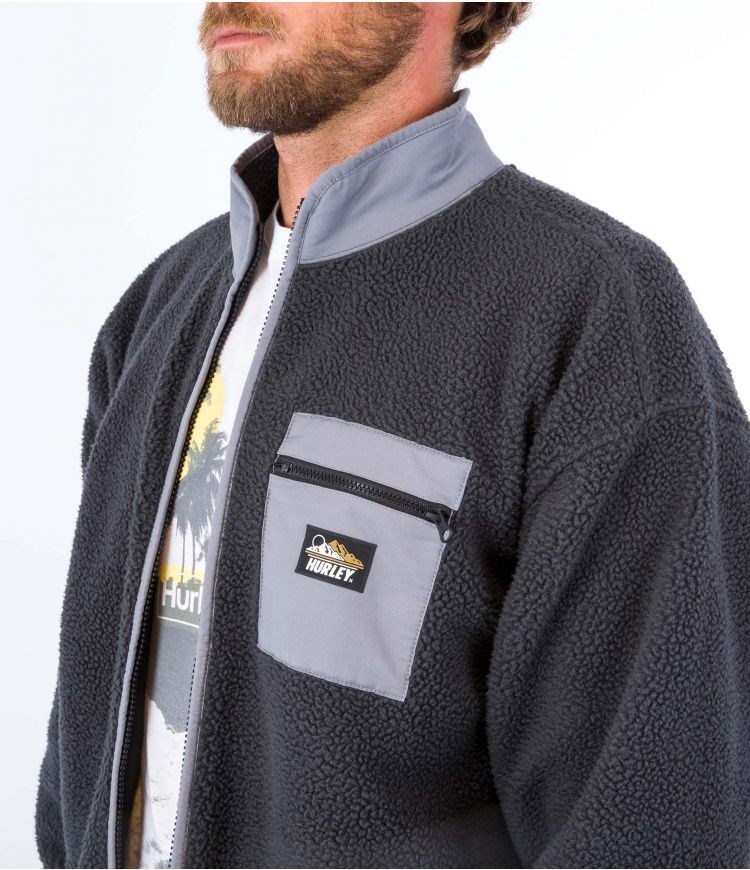 Hurley Jacket Sherpa Boulder Burrito Grau | 89JIPGWBK