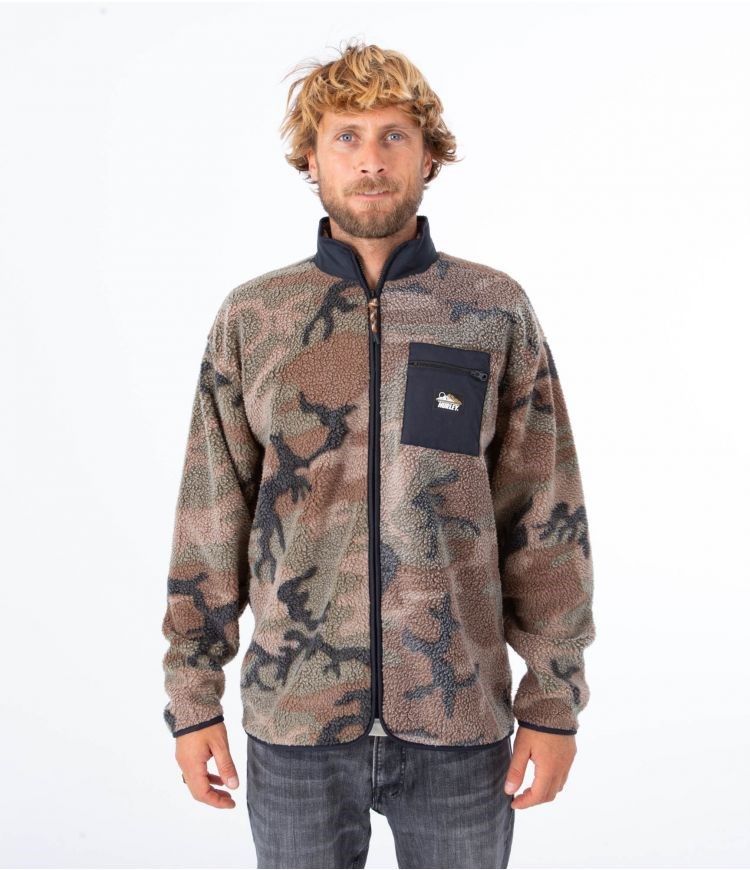 Hurley Jacket Sherpa Boulder Camo Burrito Grau | 24HQYOETD