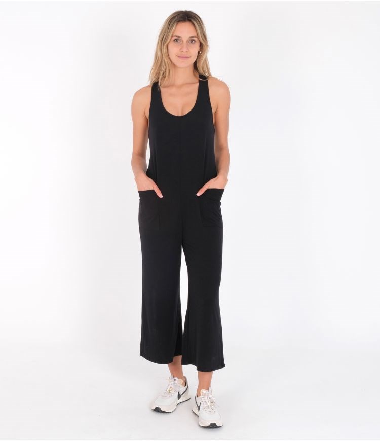 Hurley Jumpsuit Straps Cropped Caviar | 07DNGEARI