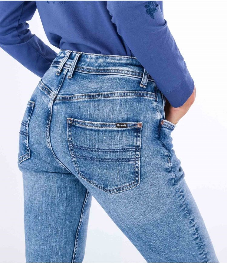 Hurley Laney Mom Oceancare Denim Pant Bottoms Denim Wf2 | 84PFXKUOB