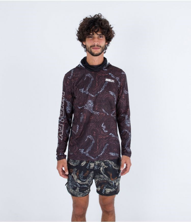 Hurley Lycra Long Sleeve H2o-dri Atticus Moab Upf Schwarz | 59YITXJWC