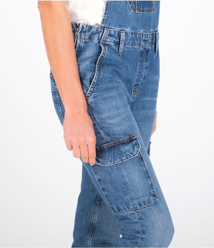 Hurley Oceancare Denim Dungaree Bottoms Blau | 19FEKYLNJ