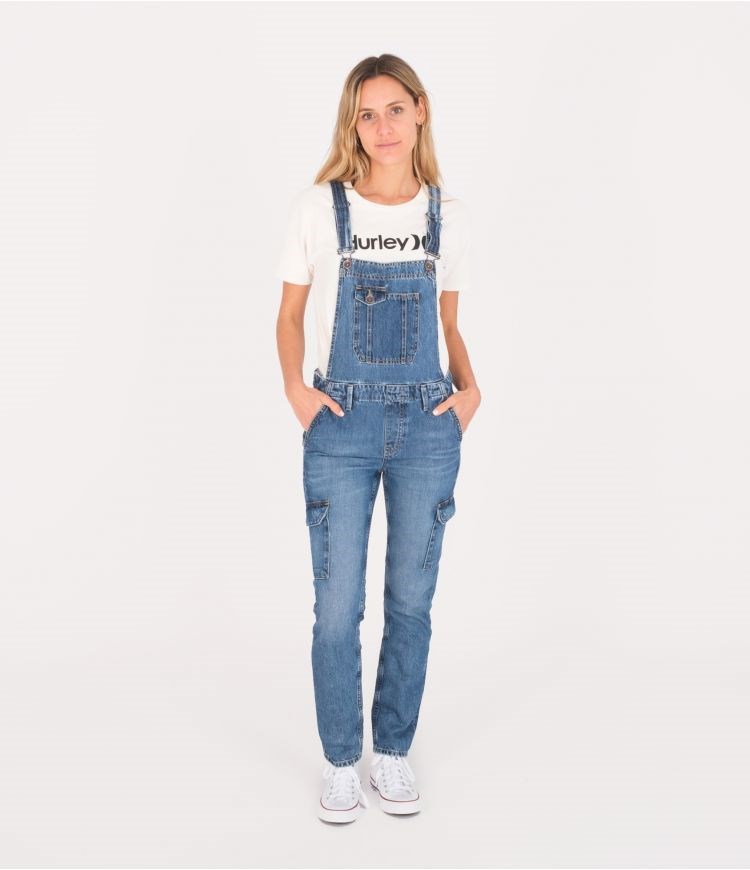 Hurley Oceancare Denim Dungaree Bottoms Blau | 19FEKYLNJ