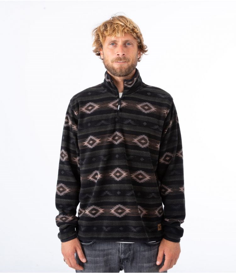 Hurley Polar 1/4 Zip Mesa Windchill Schwarz | 95XRPQBVJ