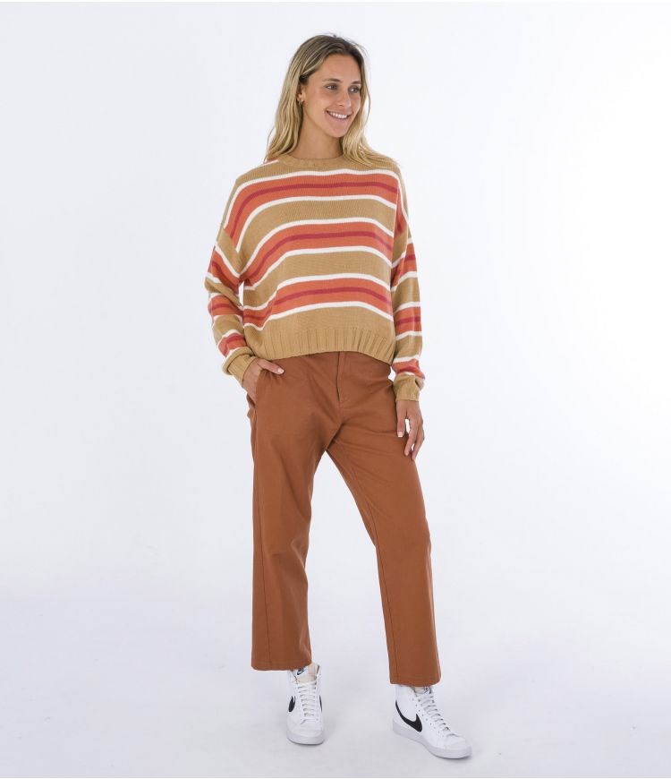 Hurley Pullover Morgan Kaffee Streifen | 15PCSIREL