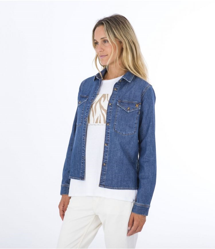 Hurley Shirt Denim Oceancare Birdie Denim22 | 08AISEPQC