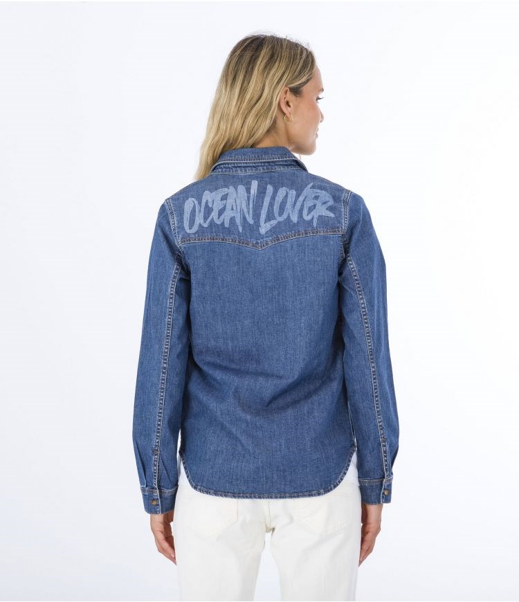 Hurley Shirt Denim Oceancare Birdie Denim22 | 08AISEPQC