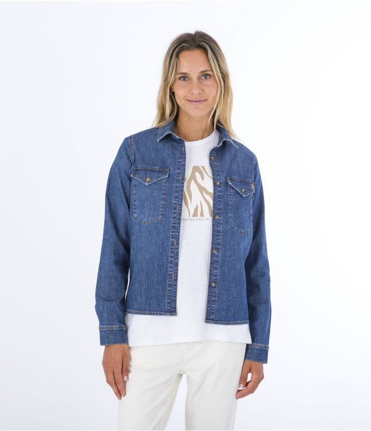 Hurley Shirt Denim Oceancare Birdie Denim22 | 08AISEPQC