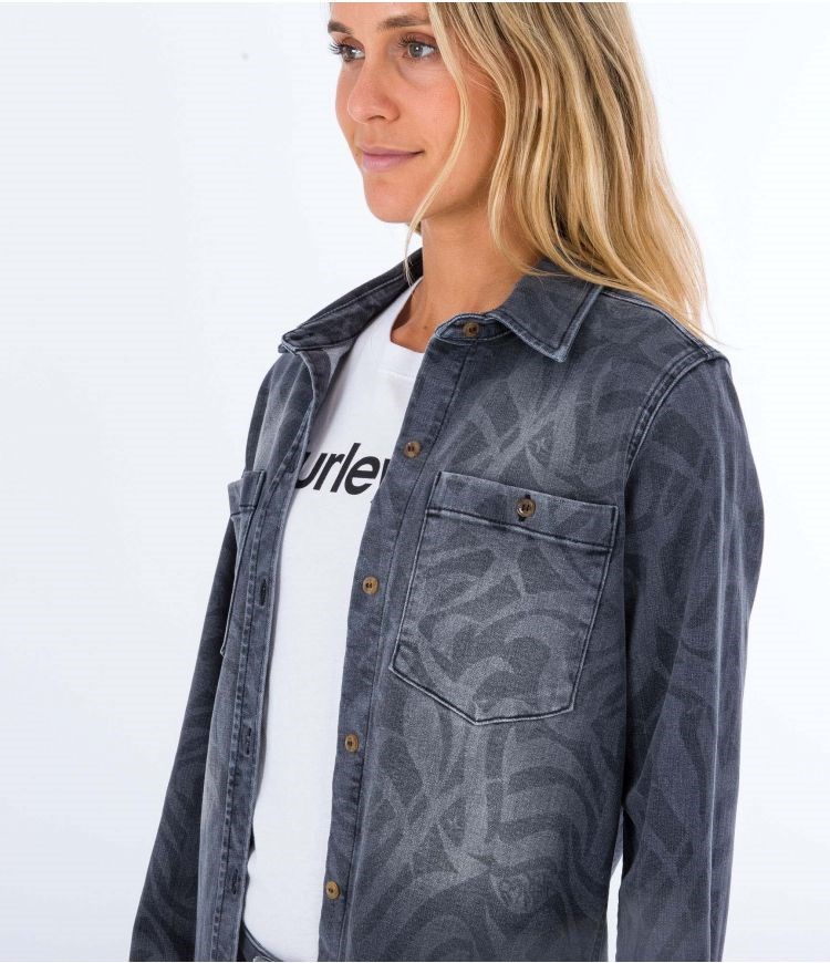 Hurley Shirt Denim Oceancare Schwarz | 05LRPVWKD