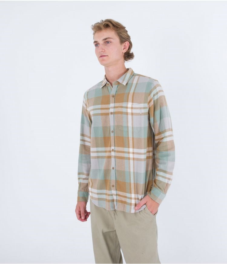 Hurley Shirt Flannel Portland Organic Golden Doodle | 45VBOLCMG