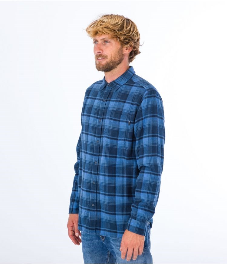 Hurley Shirt Flannel Portland Organic Navy | 57SNPHKEV