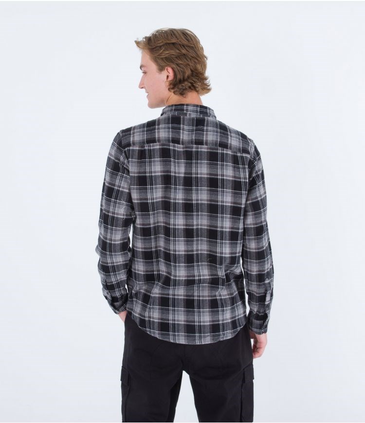 Hurley Shirt Flannel Portland Organic Schwarz | 02NMQFYZT
