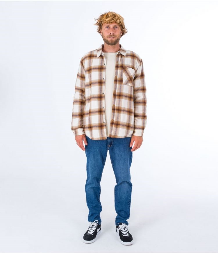 Hurley Shirt Flannel Portland Sherpa Gefütterte Barely Bone | 62FRESMYG