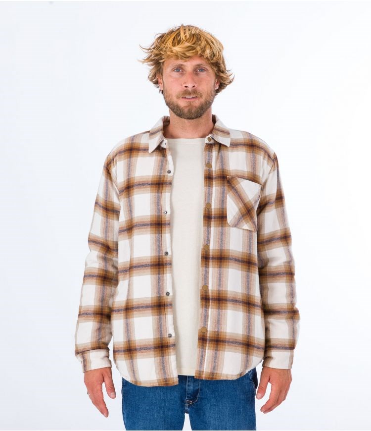 Hurley Shirt Flannel Portland Sherpa Gefütterte Barely Bone | 62FRESMYG