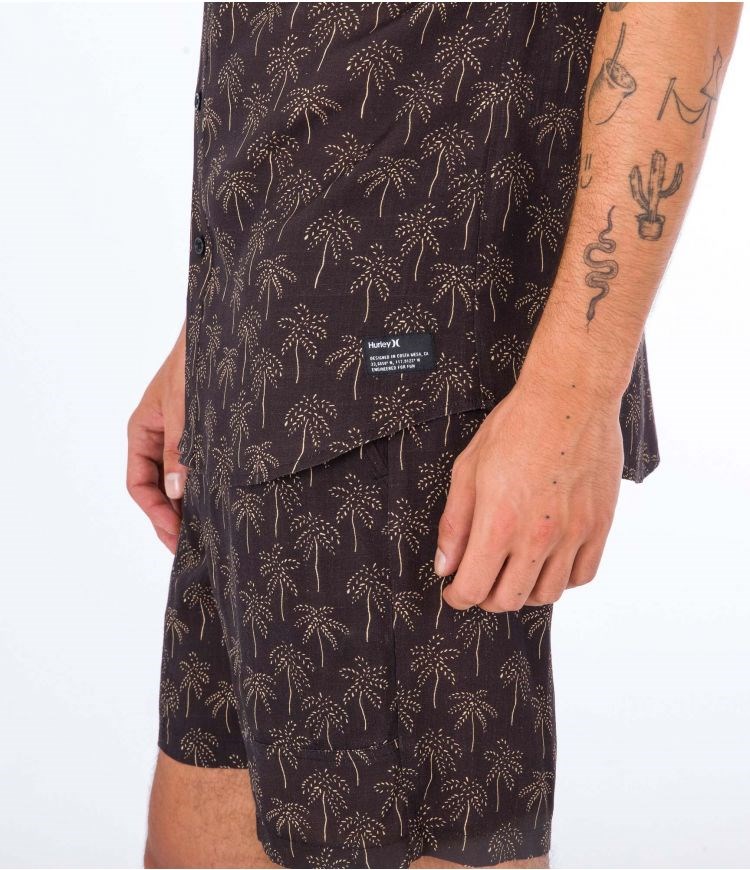 Hurley Shirt Kurzes Sleeve Coast Schwarz | 62QIKOFNC