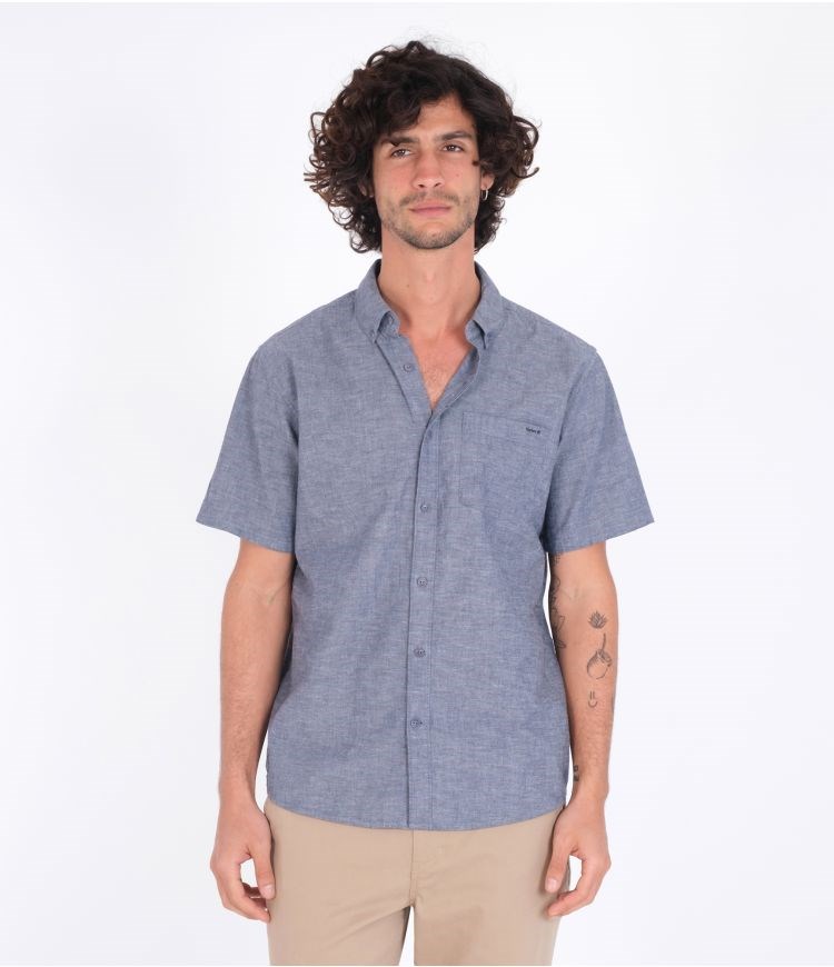 Hurley Shirt Kurzes Sleeve O&o Space Dye Navy | 24CLJZNOF