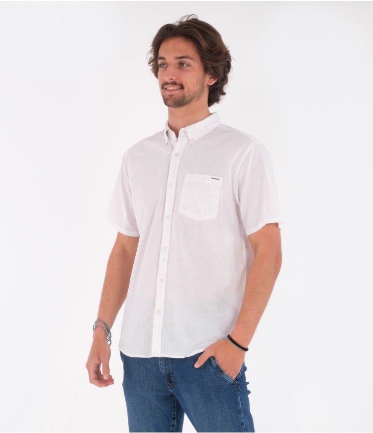 Hurley Shirt Kurzes Sleeve O&o Space Dye Weiß | 76UWBCGNK