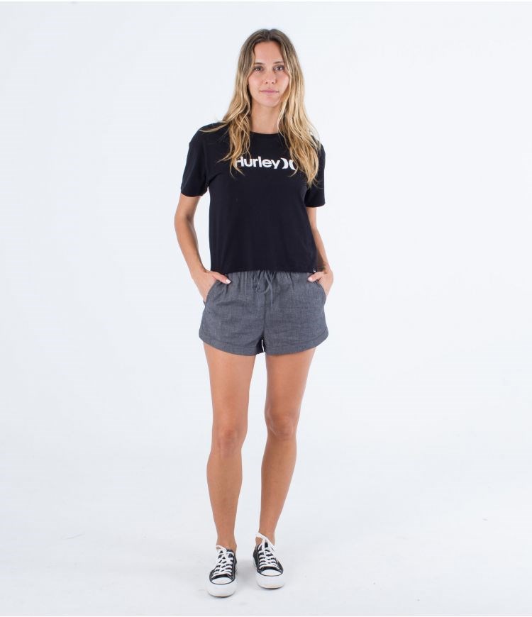 Hurley Shorts High Waisted Cindy Chambray Schwarz | 81VPCJZYD