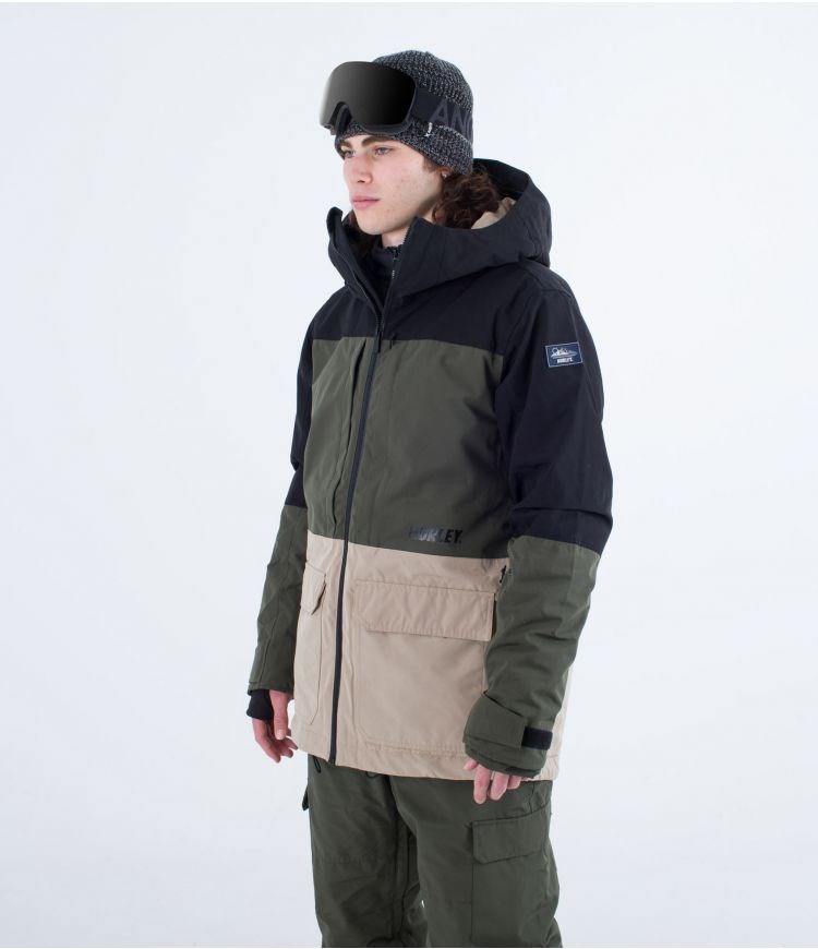 Hurley Snow Jacket Rutland Schwarz Khaki Khaki | 49JHODPYN