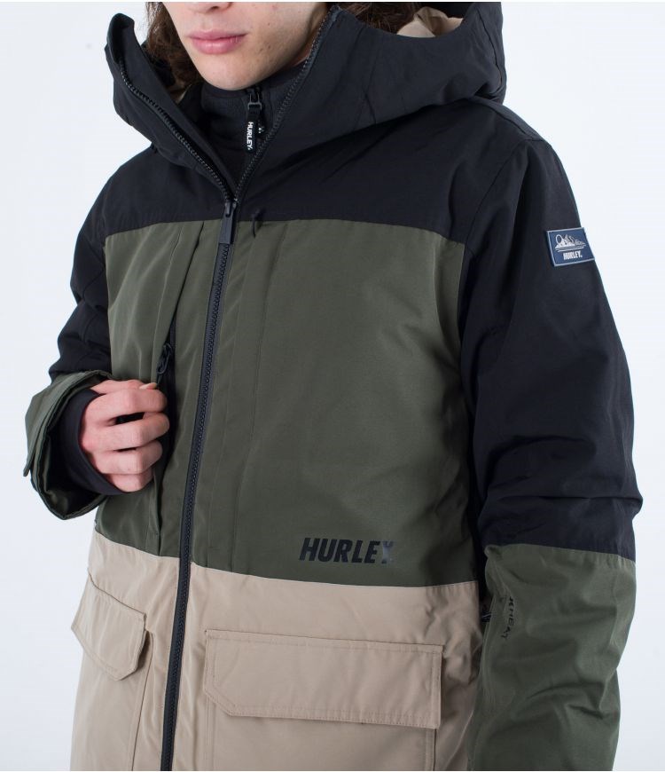 Hurley Snow Jacket Rutland Schwarz Khaki Khaki | 49JHODPYN