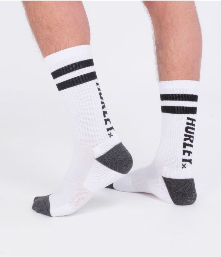 Hurley Socks 1 Pack Terry Weiß Schwarz | 05SBXUJAH