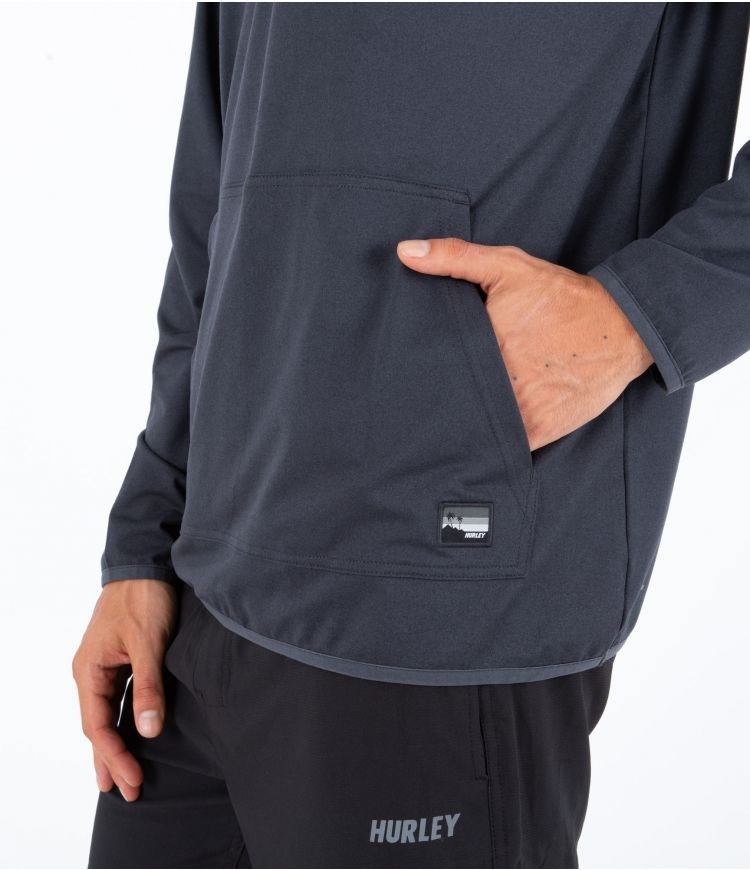 Hurley Sweatshirt 1/4 Zip Mesa Onshore Grau | 38CUIBNVM