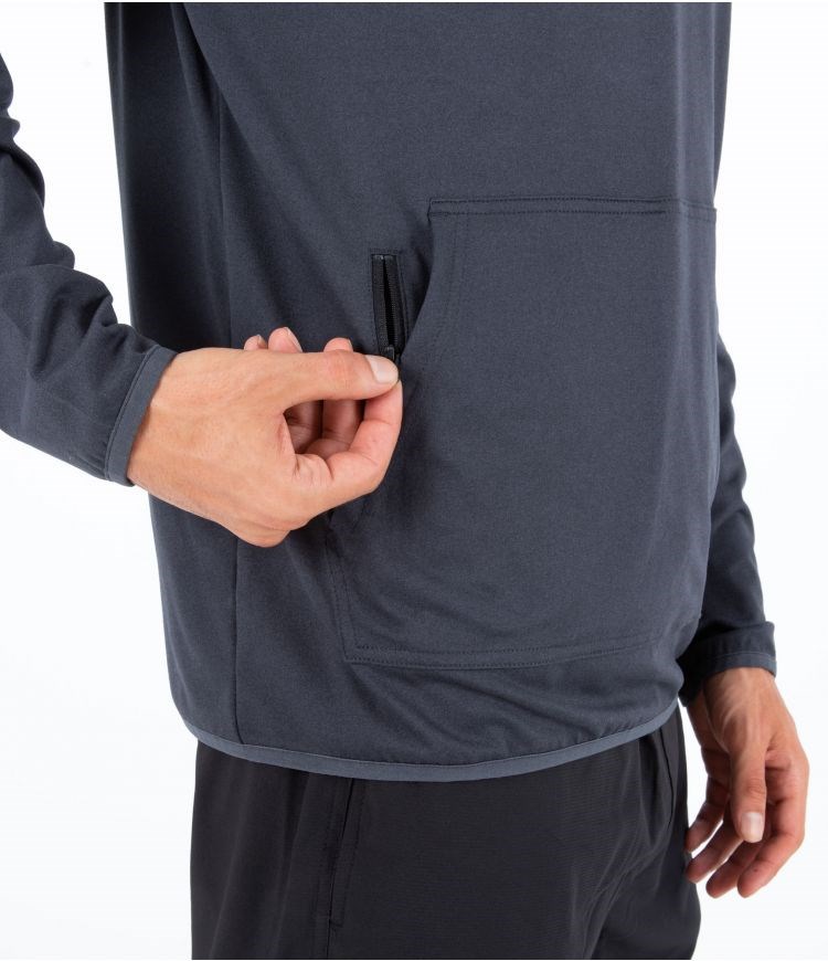 Hurley Sweatshirt 1/4 Zip Mesa Onshore Grau | 38CUIBNVM