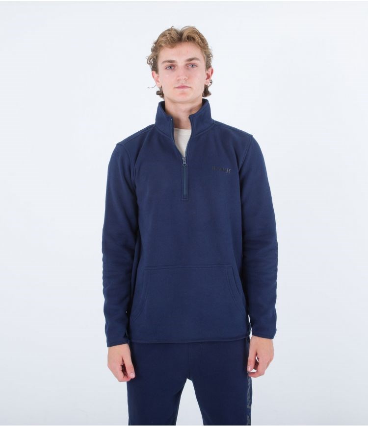 Hurley Sweatshirt 1/4 Zip One & Only Track Schwarz | 82VYMTCLJ