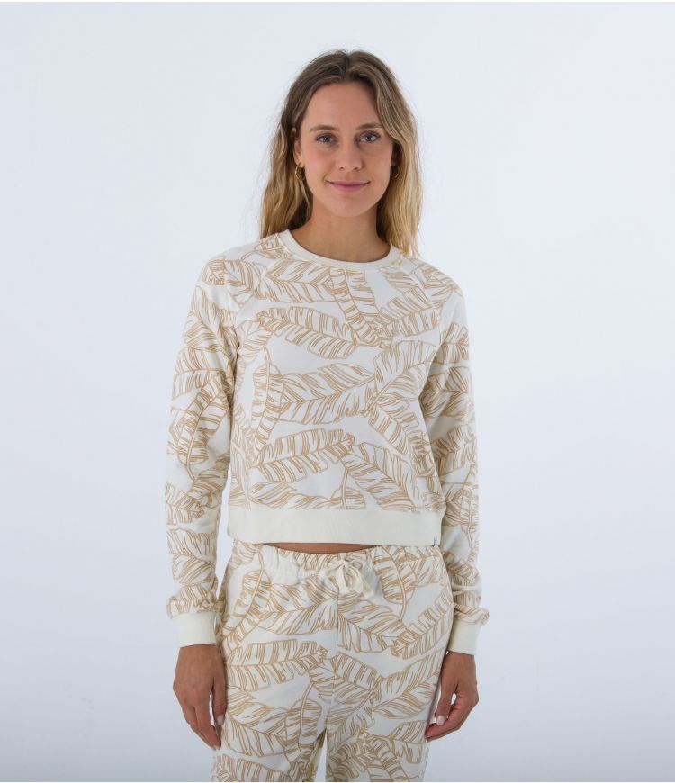 Hurley Sweatshirt Crew Neck Aop Olivgrün | 70YTNMFQI