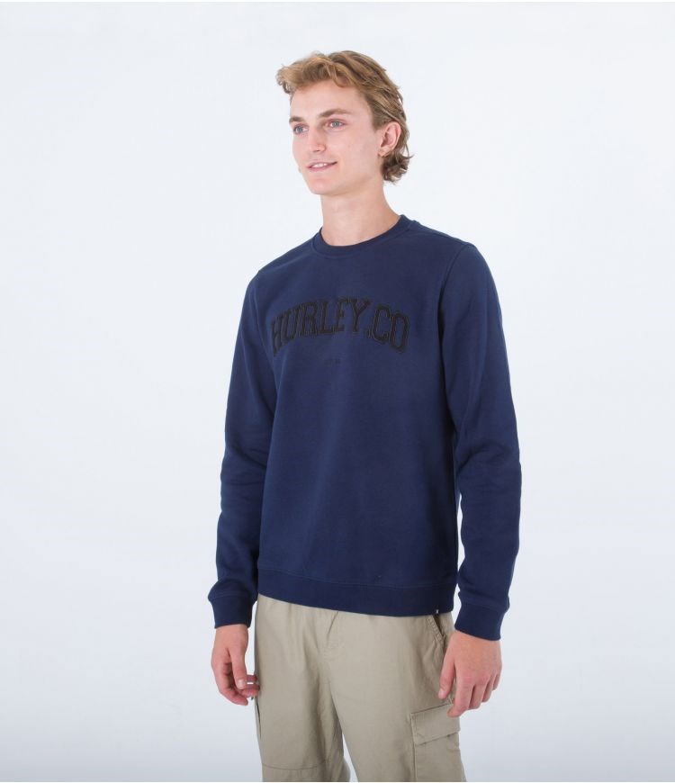 Hurley Sweatshirt Crew Neck Applique Schwarz | 06XBMTLYD