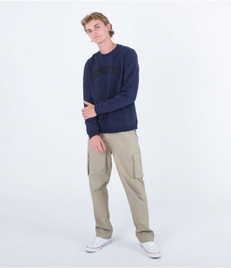 Hurley Sweatshirt Crew Neck Applique Schwarz | 06XBMTLYD