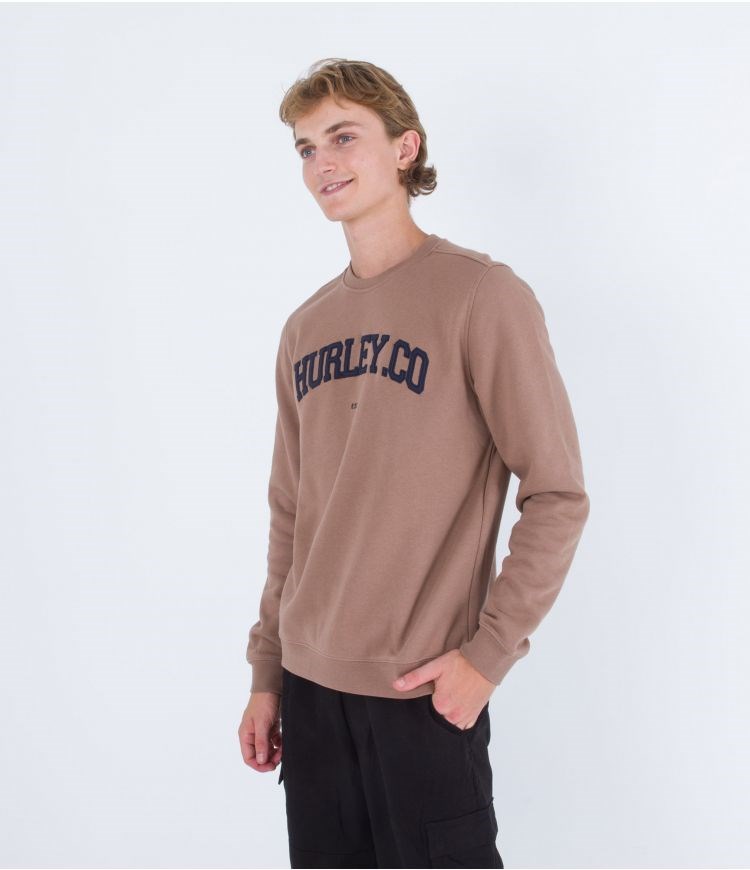 Hurley Sweatshirt Crew Neck Applique Taupe Haze | 29NOYHTEG