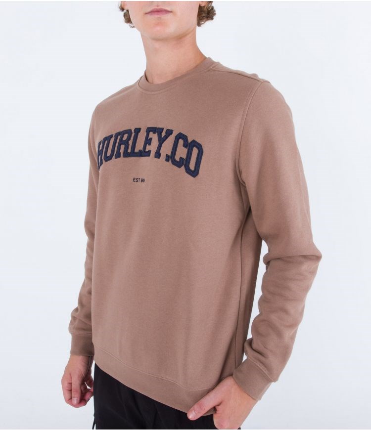Hurley Sweatshirt Crew Neck Applique Taupe Haze | 29NOYHTEG