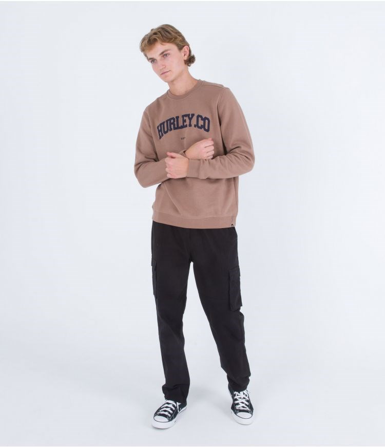 Hurley Sweatshirt Crew Neck Applique Taupe Haze | 29NOYHTEG
