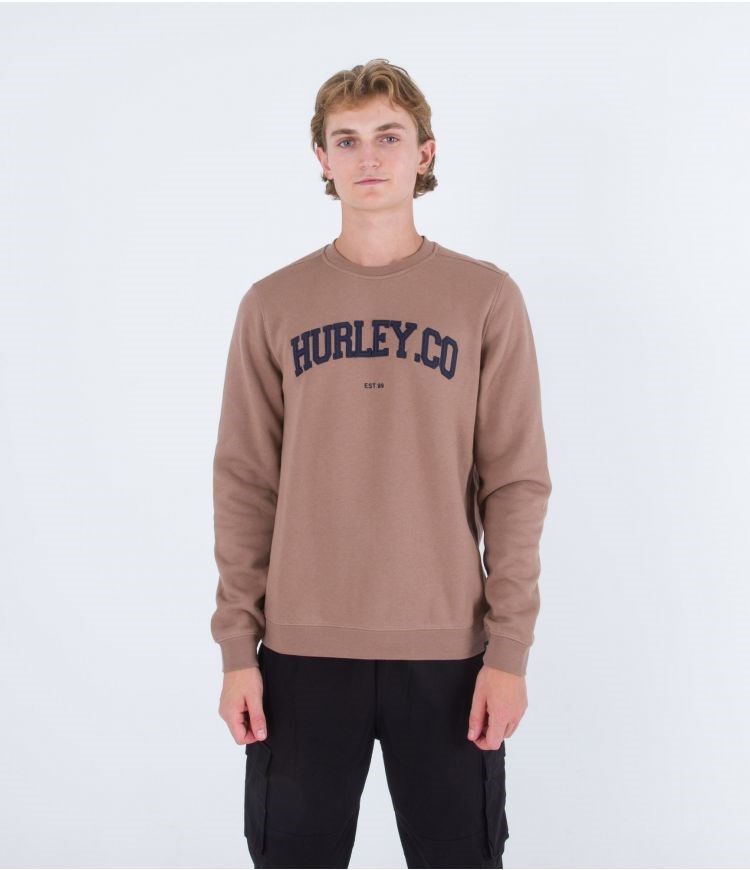 Hurley Sweatshirt Crew Neck Applique Taupe Haze | 29NOYHTEG