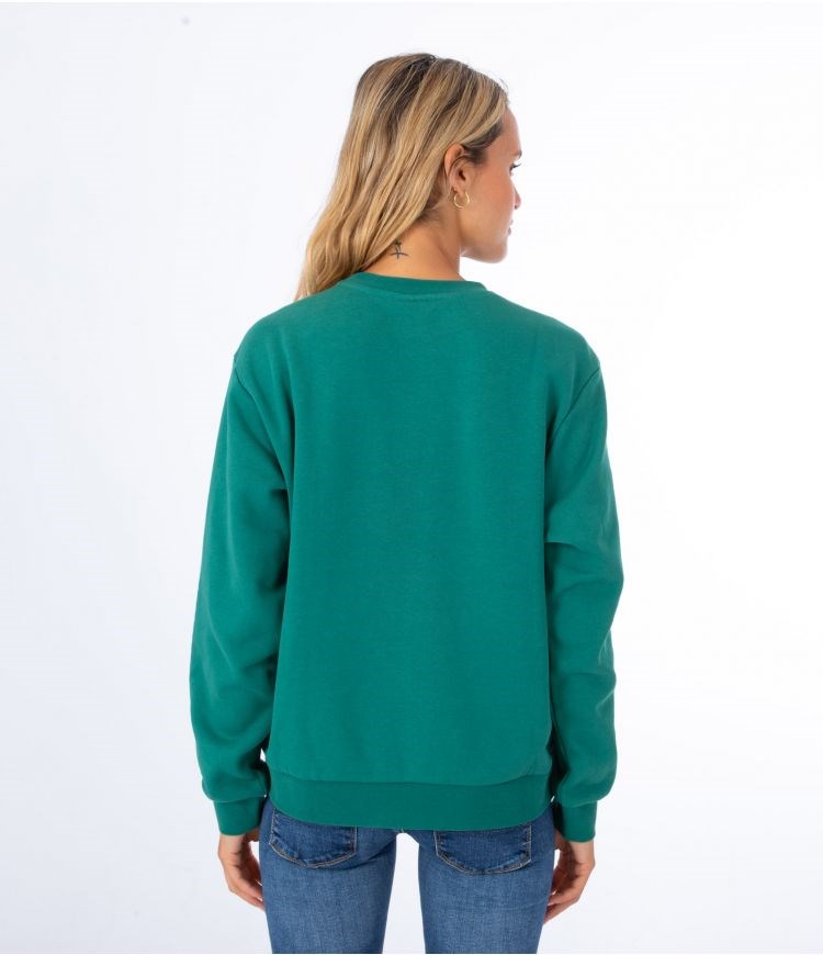Hurley Sweatshirt Crew Neck Authentic Grün | 05GWBJTSD