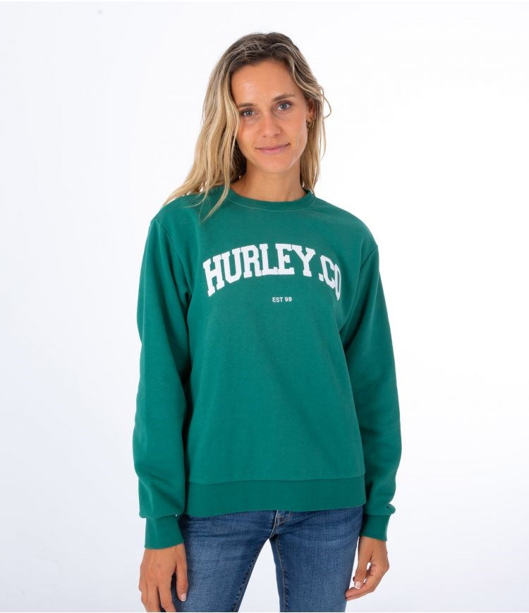 Hurley Sweatshirt Crew Neck Authentic Grün | 05GWBJTSD