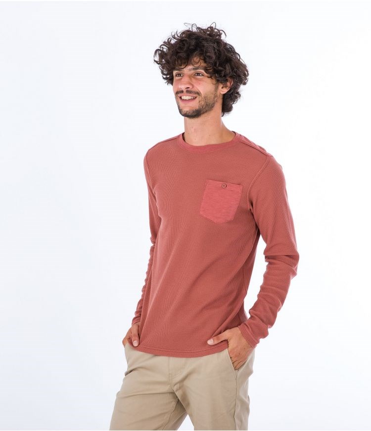 Hurley Sweatshirt Crew Neck Felton Thermal Crew Zion Rust | 04OBQWRYZ