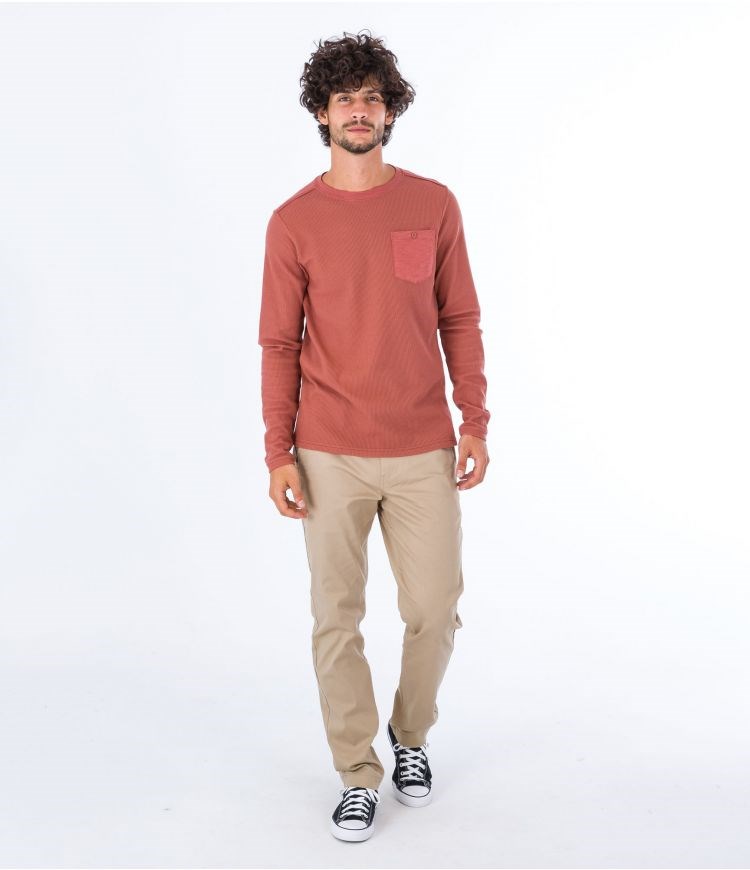 Hurley Sweatshirt Crew Neck Felton Thermal Crew Zion Rust | 04OBQWRYZ